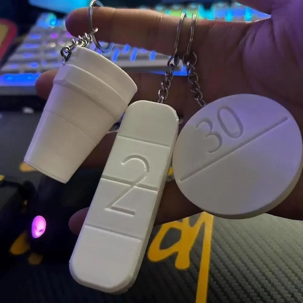 party pack trifecta Xanax codeine double cup per 30 pil keychainl three pack